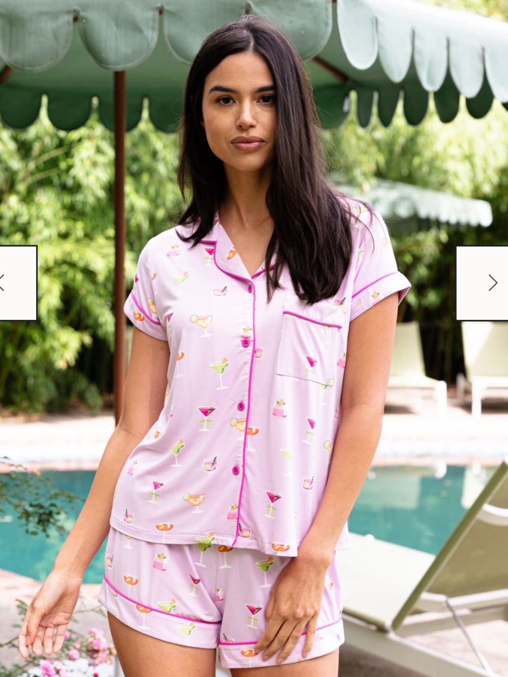 NWT Kyte Short Sleeve Lavender Cocktail Print Short Pajama Set